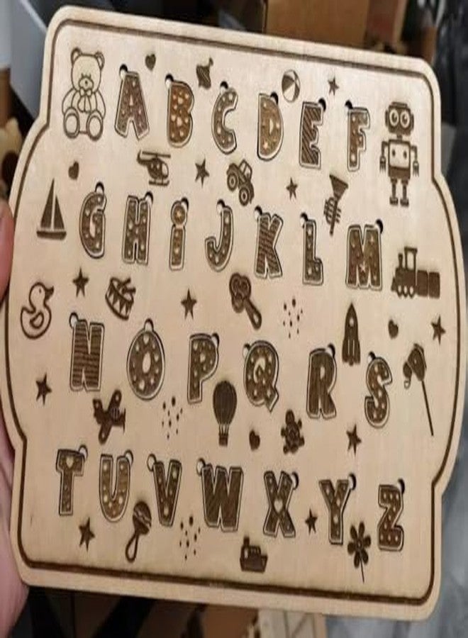 مكعبات ثلاثية الأبعاد، لوحة تعليمية خشبية مقطوعة بالليزر للأحرف الأبجدية الإنجليزية من الألف إلى الياء - أحجية تعليمية بأشكال جذابة - لعبة تعليمية يدوية الصنع من الخشب الطبيعي للأطفال الصغار ومرحلة ما قبل المدرسة - Image 3